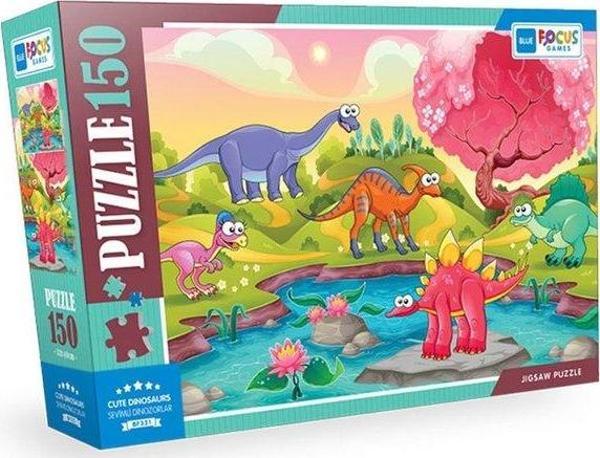 Blue Focus Sevimli Dinozorlar 150 Parça Puzzle BF321 - Image 1