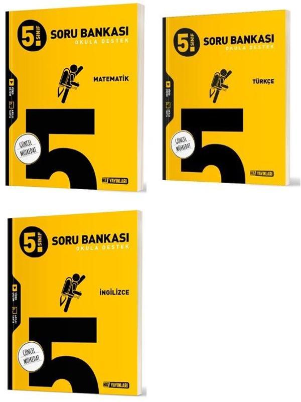 Hız 2025 5. Sınıf Matematik + Türkçe + İngilizce Soru Seti 3 Kitap - Hız Yayınları - Image 1