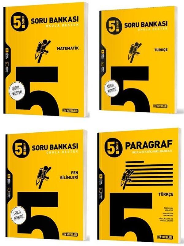 Hız 2025 5. Sınıf Matematik Türkçe Fen Paragraf Soru Seti 4 Kitap - Hız Yayınları - Image 1