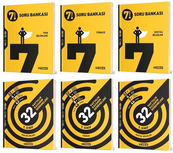 Hız 2025 7. Sınıf Fen Bilimleri + Türkçe + Sosyal Soru + 36 Haftalık Deneme Seti 6 Kitap - Hız Yayınları - Image 1