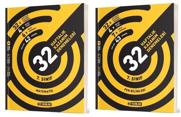 Hız 2025 7. Sınıf Matematik + Fen Bilimleri 36 Haftalık Deneme Seti 2 Kitap - Hız Yayınları - Image 1