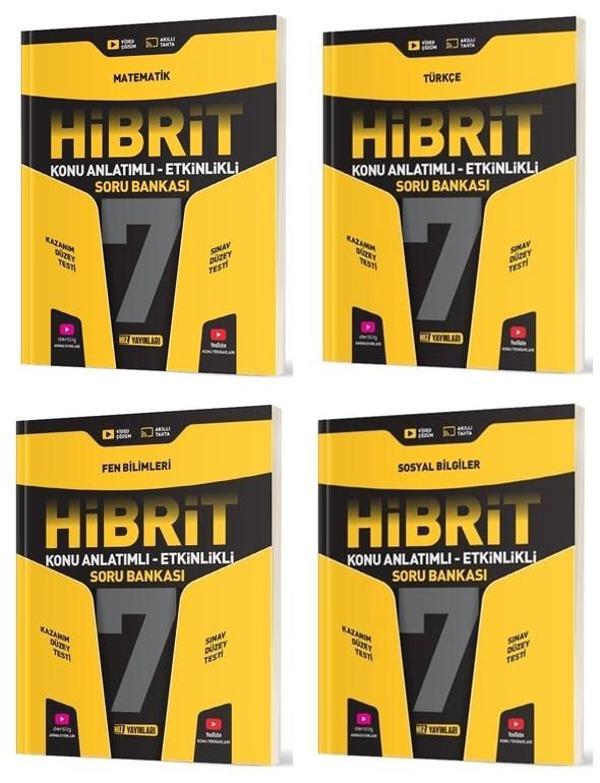 Hız 2025 7. Sınıf Matematik + Türkçe + Fen Bilimleri + Sosyal Hibrit - Konu Soru Seti 4 Kitap - Hız Yayınları - Image 1
