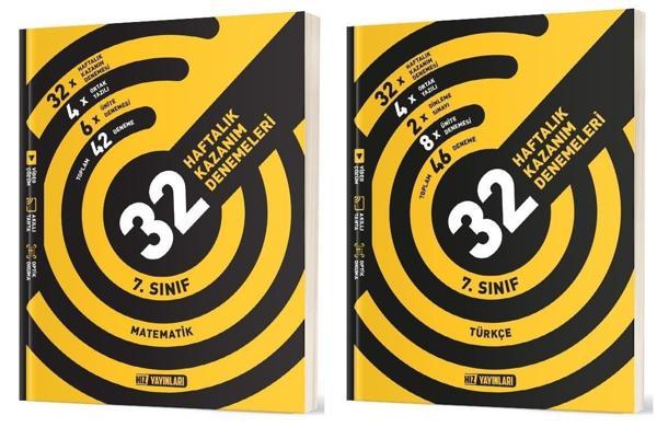 Hız 2025 7. Sınıf Matematik + Türkçe 36 Haftalık Deneme Seti 2 Kitap - Hız Yayınları - Image 1