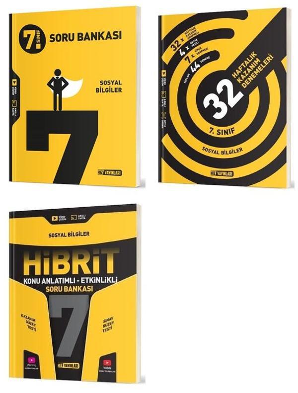 Hız 2025 7. Sınıf Sosyal Bilgiler Soru Bankası + Hibrit + 36 Haftalık Deneme Seti 3 Kitap - Hız Yayınları - Image 1
