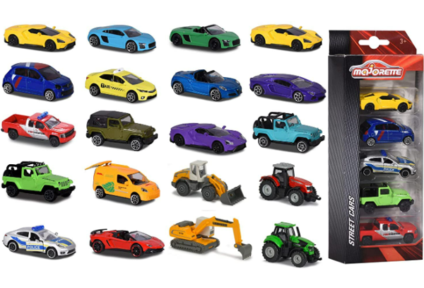 Majorette 212053166 5-pieces-Set, Miniaturfahrzeuge, 5'li set, 4 farklı tasarımlarda, die Cast, 7,5 cm - Image 1
