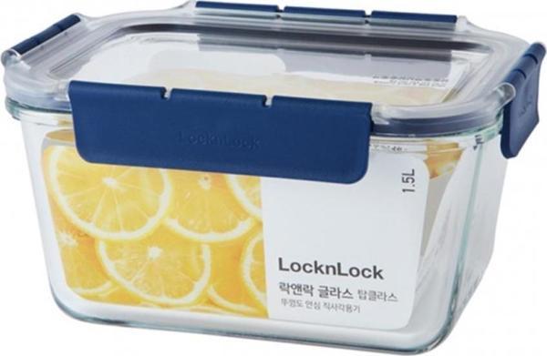 LocknLock Top Class Fırın & Saklama Kabı Dörtgen Kilitli 1.5 Lt - Mavi - Image 1