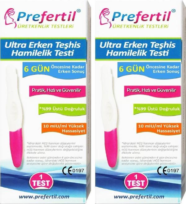 PREFERTİL Ultra Erken Gebelik/Hamilelik Testi - [ 2 Kutu = 2 Test ] - Image 1