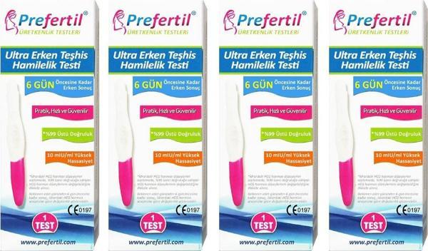 PREFERTİL Ultra Erken Gebelik/Hamilelik Testi - [ 4 Kutu = 4 Test ] - Image 1