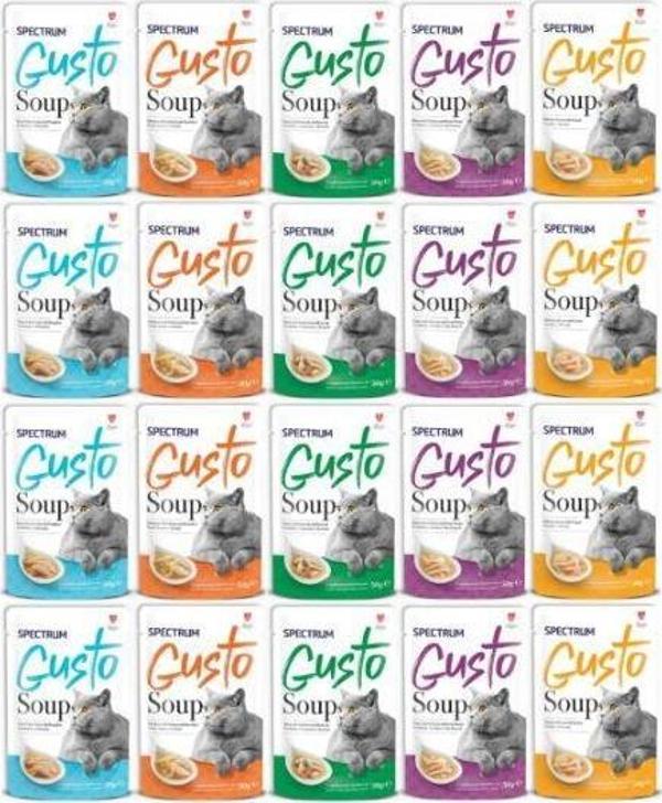 Spectrum Gusto Karışık Kedi Çorbası 50 gr - 20 Adet - Image 1