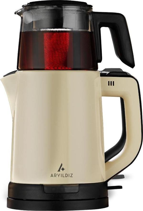 Ar Yıldız Tea Joy 1800 W Krem Cam Demlikli Çay Makinesi - Image 1