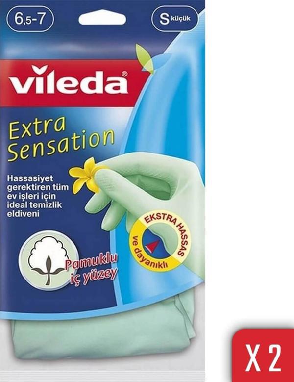 Vileda 2 Paket Extra Sensation Küçük Boy Bulaşık Eldiveni - Image 1
