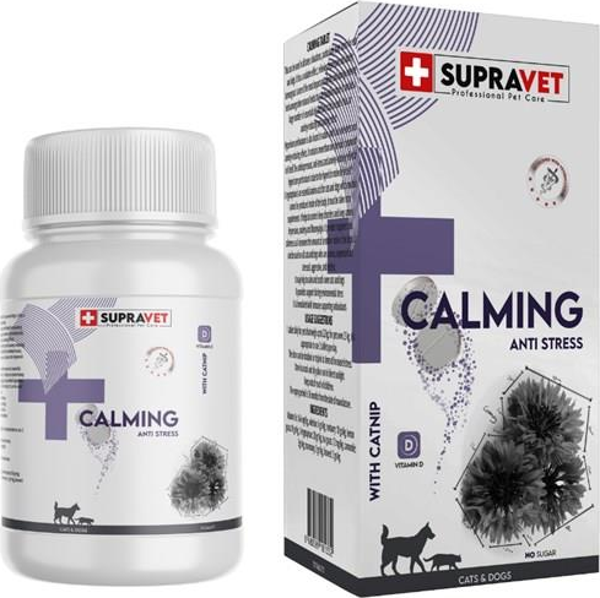 Supravet Kedi ve Köpekler için Sakinleştirici Calming Tablet + VİTAMİN D ( 75 Tablet ) - Image 1