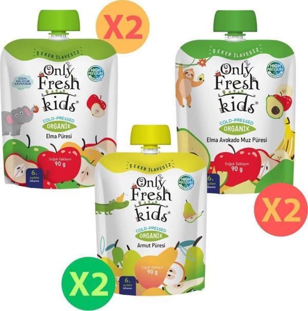 Organik Taze Soğuk Sıkım Bebek Püresi Mix Paket 6 lı - Image 1