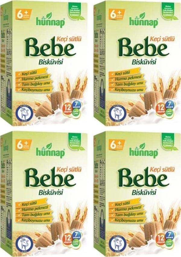 Hünnap Keçi Sütlü 6+ Ay Bebe Bisküvisi 4 x 400 G - Image 1