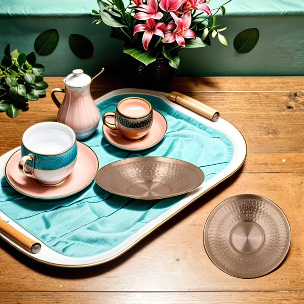 Turna Bakır Otağ El Dövme Çay Tabağı 6 Lı Takım Skoç TURNA0514-4 - Image 1