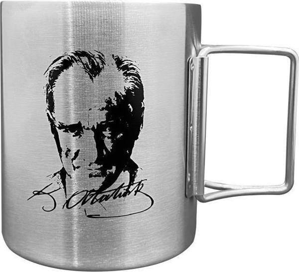 Orcamp Katlanabilir Saplı Çelik Kupa Bardak Atatürk OUT-1800 - Image 1