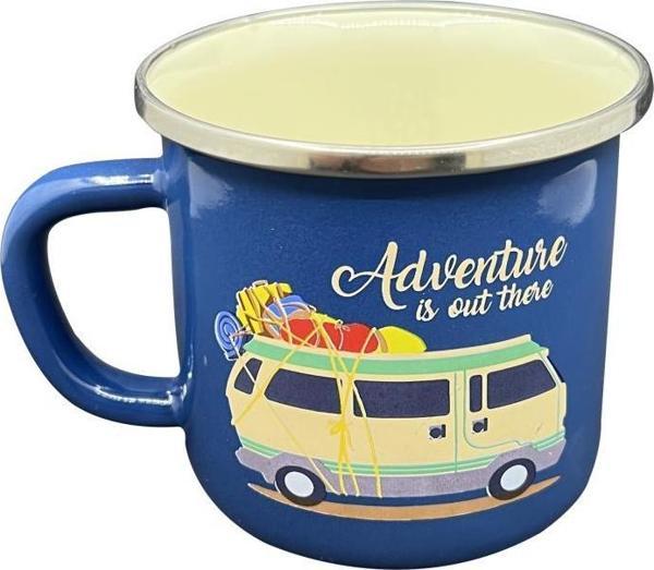 Orcamp Retro Emaye Kupa Bardak Adventure Mavi OUT-1900 - Image 1