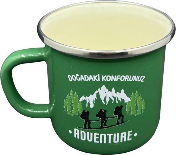 Orcamp Retro Emaye Kupa Bardak Adventure Yeşil OUT-1900 - Image 1