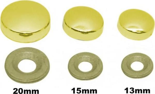 METAL VİDA KAPAMA ZAMAK 13 MM ALTIN SARI ( 10 ADET ) - Image 1