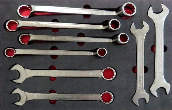Brio Anahtar İki Ağız-Kombine-Yıldız Set Set 8 Parça Ağır İş İçin Sünger Yataklı - Image 1