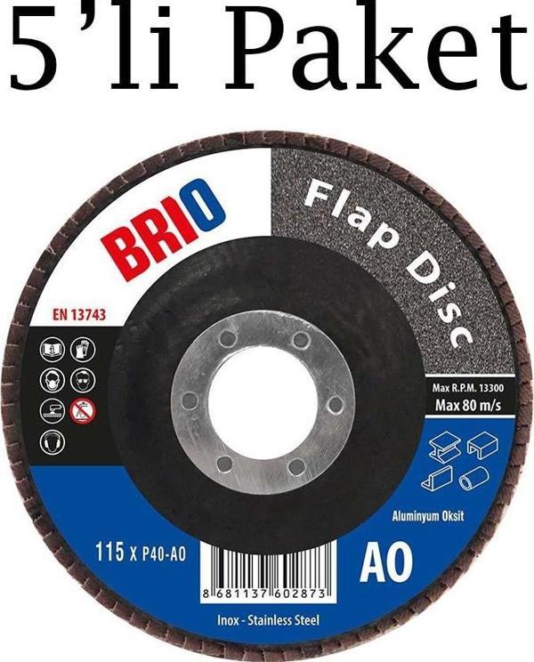 Brio Flap Disk 115Xp40 Ao 5'li Paket - Image 1