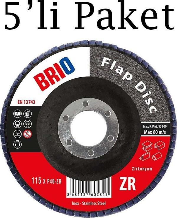Brio Flap Disk 115Xp40 Zr 5'li Paket - Image 1