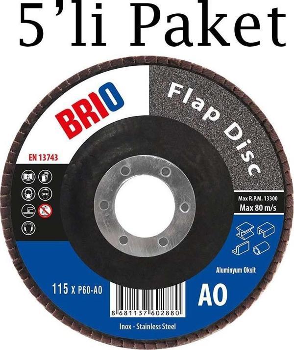 Brio Flap Disk 115XP60 Ao 5'li Paket - Image 1