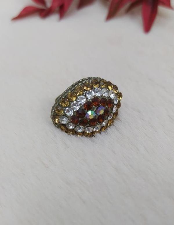 Hdmarketim Kadın Yüzük Otantik  Swaroski Taşlı Gri Renk Yüzük - Image 1