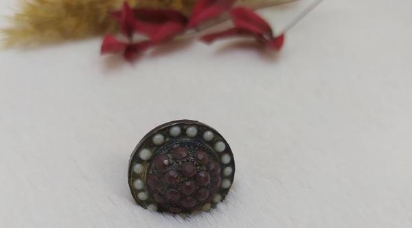 Hdmarketim Kadın Yüzük Otantik Eskitme Tasarım Taşlı  Füme Renk Yüzük - Image 1