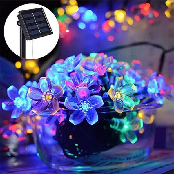 Ebulduk Çiçek Desenli Solar Aydınlatma-50 Ledli 8 Modlu Güneş Enerjili Rgb-Beyaz-Sarı Gün Işığı Seçenekleri - Image 1