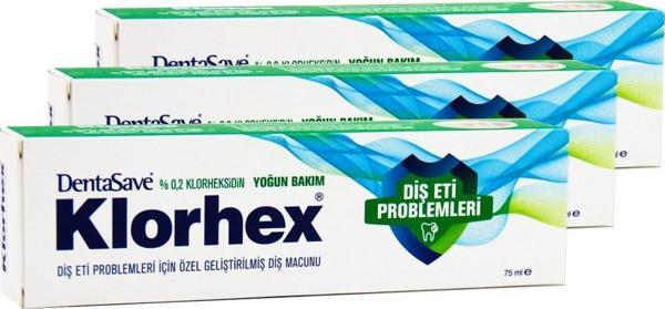 Dentasave Klorhex %0,2 Yoğun Bakım ve Diş Eti Problemleri İçin Diş Macunu 75 ml 3 Adet - Image 1