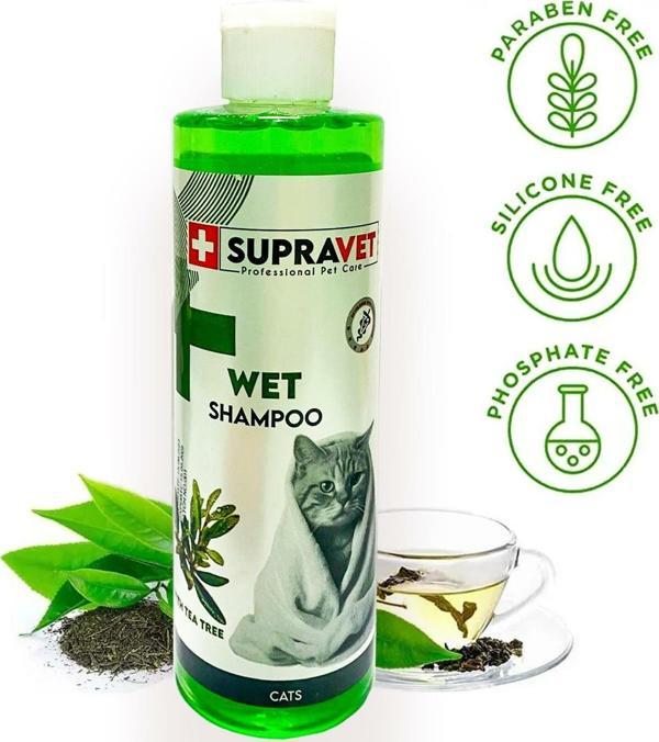 Supravet Dış Parazit Karşıtı, Tüy Dökülme Engelleyici Çay Ağacı Özlü Kedi Şampuanı 200ml - Image 1
