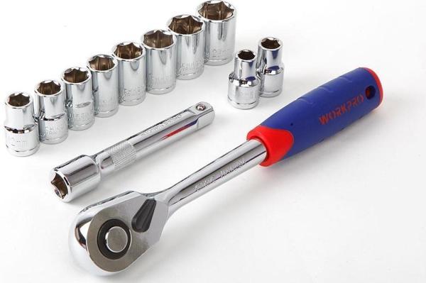 WORKPRO WP202558 12 Parça 1/2’’ CR-V Metrik Profesyonel Lokma Takımı - Image 1