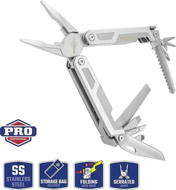 WORKPRO WP382002 15 IN 1 Çok Fonksiyonlu Profesyonel Pense Seti + Taşıma Kılıfı - Image 1