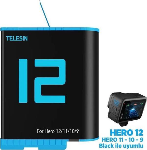 GoPro Şarj Edilebilir Yedek Batarya Fast Charging 1750mAh Mavi (Hero12 , Hero11 ,Hero10,Hero9 Black) - Image 1