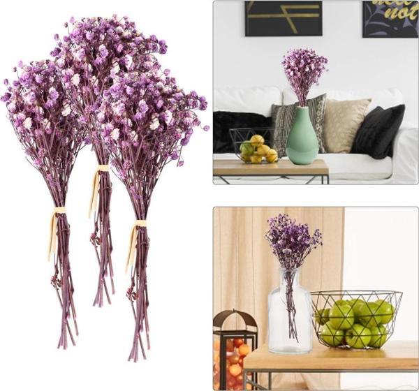 Netten Evime 10lu Set Kuru Çiçek Doğal MOR Cipso Şoklanmış Bozulmaz - Image 1