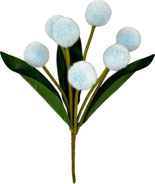 Netten Evime Yapay Çiçek Mavi Pompon Çiçeği Dekoratif Yapay Çiçek 30*20 cm - Image 1