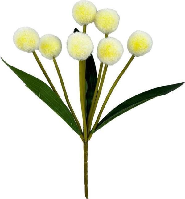 Netten Evime Yapay Çiçek Sarı Pompon Çiçeği Dekoratif Yapay Çiçek 30*20 cm - Image 1
