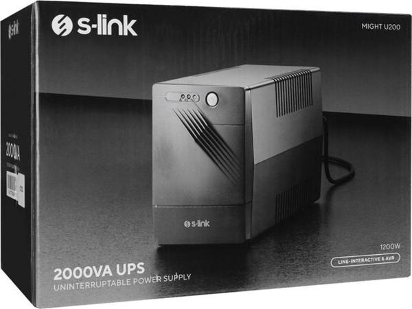 S-link MIGHT U200 2000VA 12V9Ah*2 1200W Siyah Line-Interactive Kesintisiz UPS Güç Kaynağı - Image 1