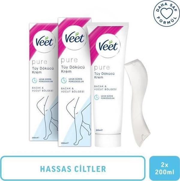 Veet Pure 200ml Tüy Dökücü Krem Hassas Ciltler X 2 - Image 1