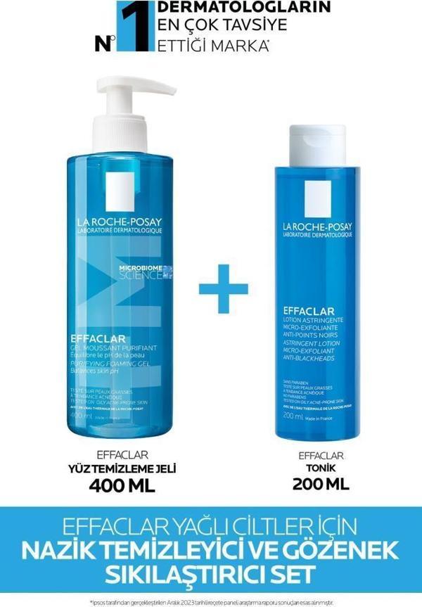 La Roche-Posay Effaclar Temizleme Jeli 400 ml + Mikro Soyucu Tonik 200 ml - Image 1