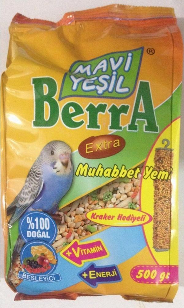 Mavi Yeşil Berra Muahabbet Kuşu Yemi 3 X 500 G - Image 1