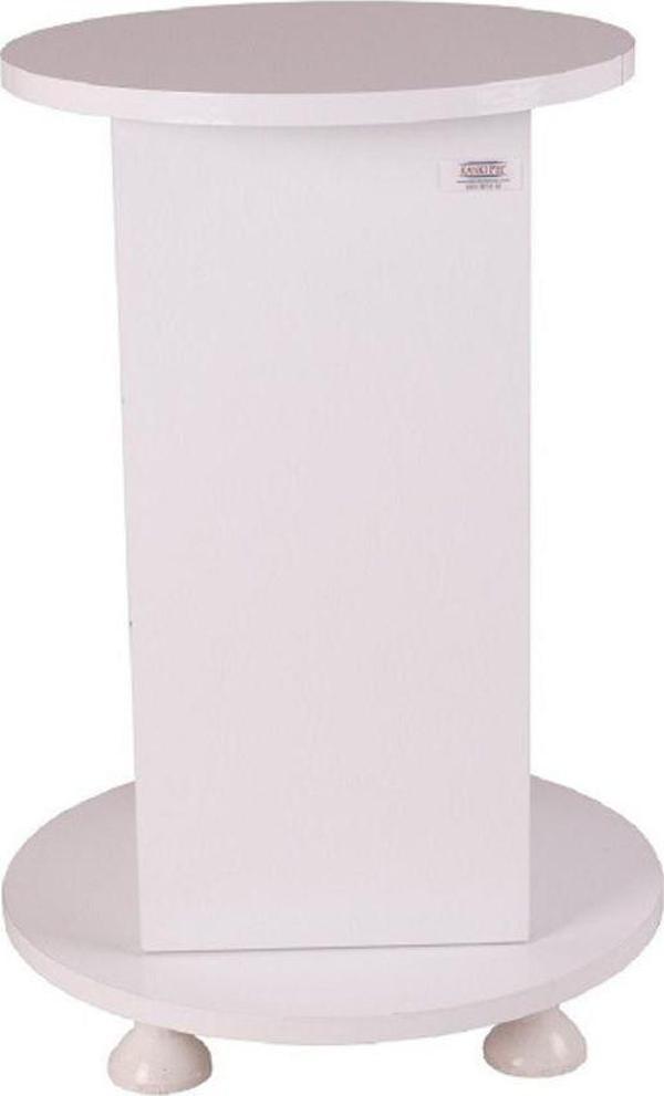 Kanki Pet Silindir Kuş Kafes Standı Beyaz 34 Cm Çap - Image 1