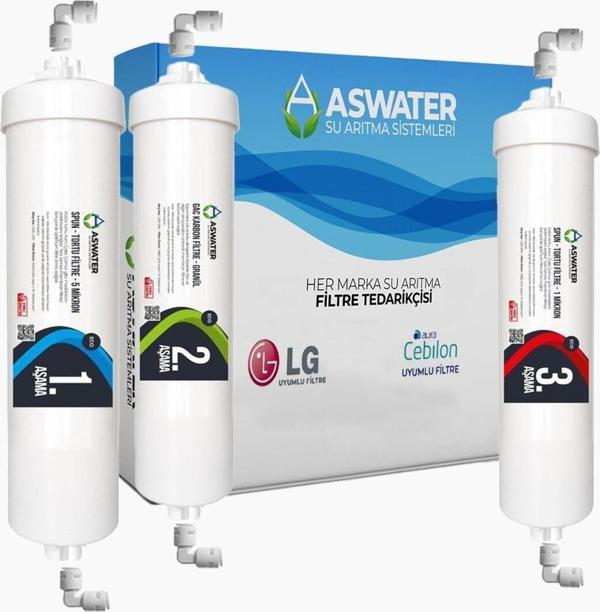 As Water Ihlas Aura Cebilon - Plus - Silver - Platinum - Uyumlu Aw 3 Aşamalı Ön Filtre Seti - Image 1