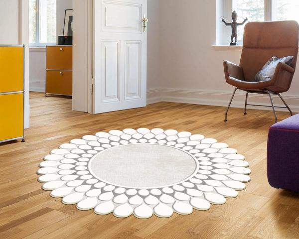 Dekoreko Figürlü Yuvarlak Özel Kesim Halı 111 Bej - Image 1