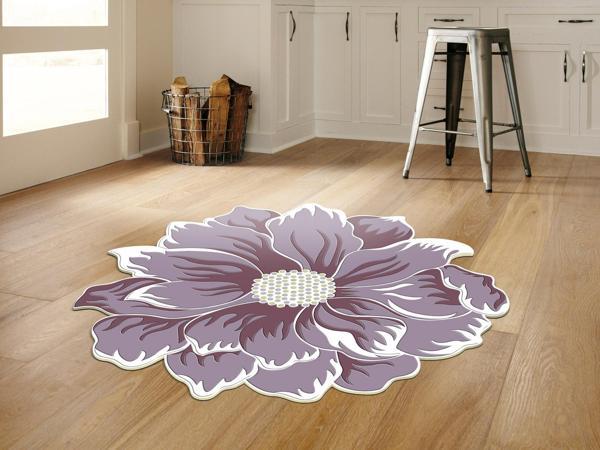Dekoreko Figürlü Yuvarlak Özel Kesim Halı 120 Mor - Image 1