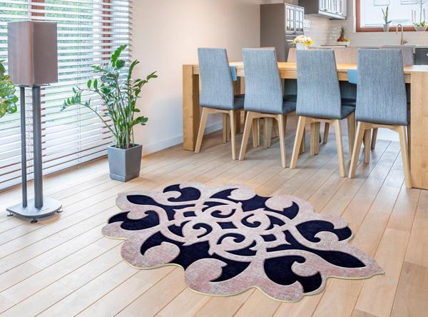 Dekoreko Figürlü Özel Kesim Halı 102 Bej Siyah - Image 1