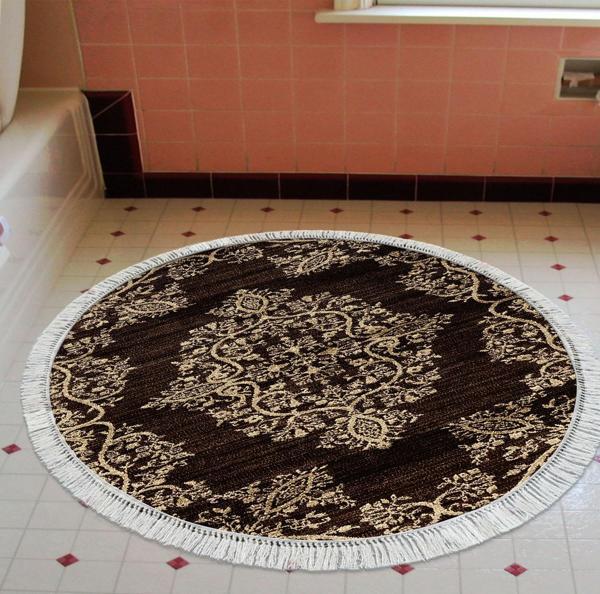 Eko Trend DJT Banyo Paspası Yıkanabilir Kaymaz Taban 761 Yuvarlak Osmanlı Kahve - Image 1
