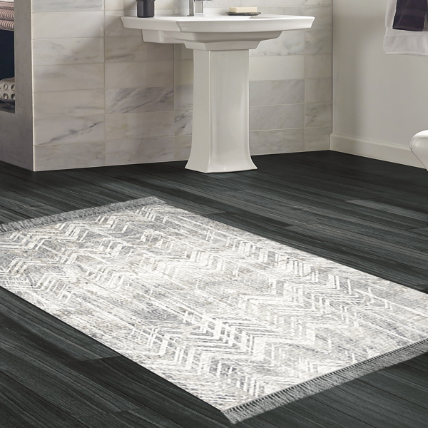 Eko Trend DJT Banyo Paspası Yıkanabilir Kaymaz Taban Al1107 İskandinav Gri - Image 1