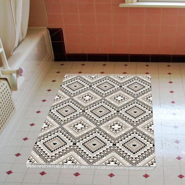 Eko Trend DJT Banyo Paspası Yıkanabilir Kaymaz Taban 1931 İskandinav Kahve Krem - Image 1